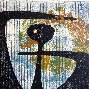 Laberterie Laberterie [1911-1990]. Titled DANCING FIGURE, color lithograph, signed in pencil, from the numbered edition of 6/25. Image size is 20 by 10.75 inches, with...
