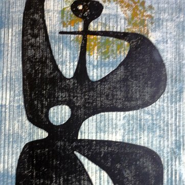 Laberterie Laberterie [1911-1990]. Titled DANCING FIGURE, color lithograph, signed in pencil, from the numbered edition of 6/25. Image size is 20 by 10.75 inches, with...