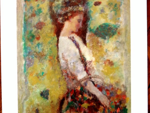 Hua Chen Titled “Gathering Blossoms”. Serio lithograph/Print in color on Archival Paper. New with COA and envelope. Produced by...